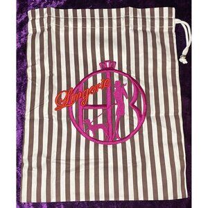 HENRI BENDEL Go Anywhere Travel Storage Lingerie Laundry Bag Embroidered Stripes